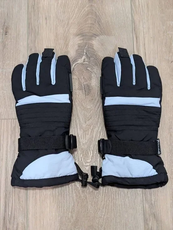 Women's XL Thinsulate 40g Insulated Ski Snowboard Snow Winter Gloves Black Blue
