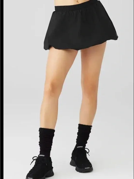 ALO Yoga Black Mini Skort with Elastic Waist