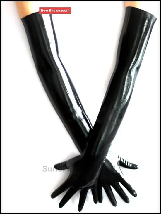 Latex Rubber Long Gloves Club Outfits Accessory Plus Size