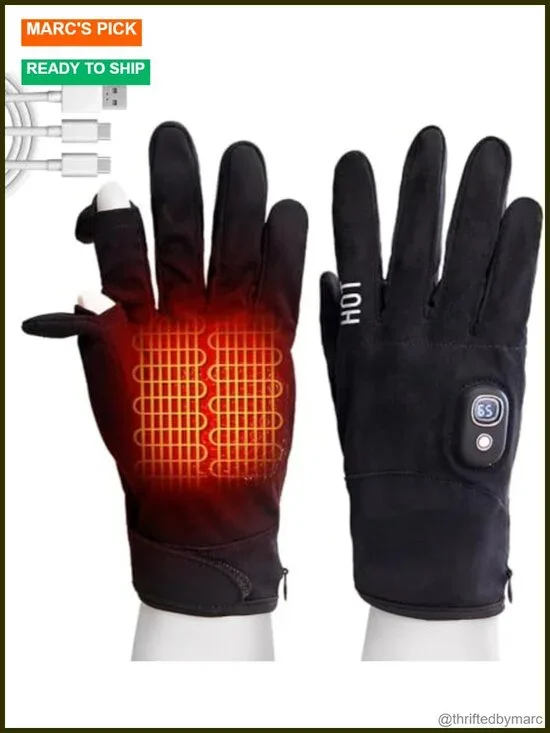 Electric Heated Gloves - Battery Powered Touchscreen, Rechargeable, Unisex
