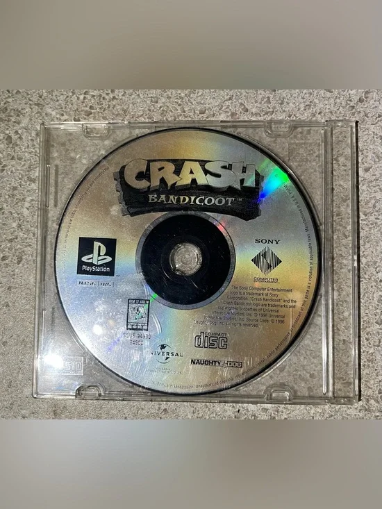 Crash Bandicoot (Sony PlayStation 1, 1996) PS1 Black Label Disc Only Case Inc