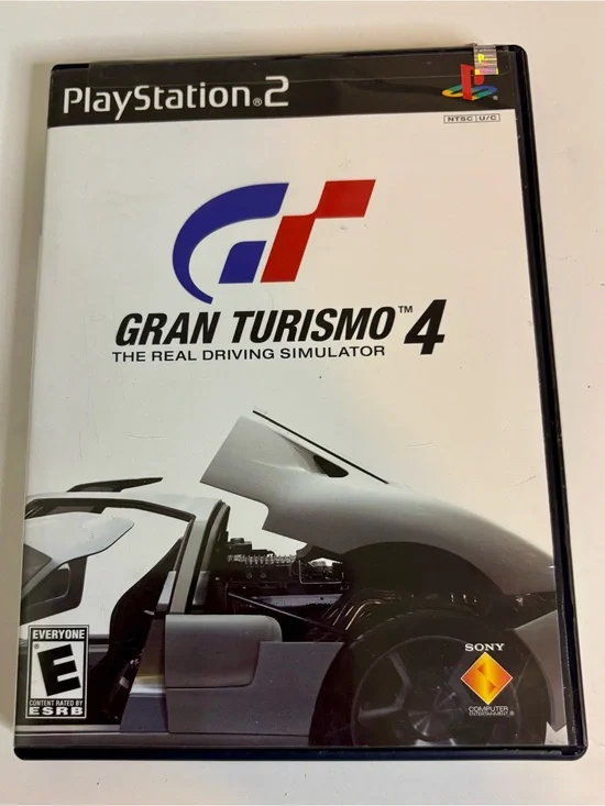 Sony PlayStation 2 Gran Turismo 4 with White, Blue & Red Cover
