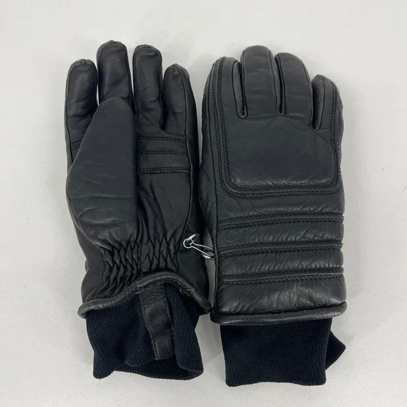 Skitique Vintage Black Leather Ski Gloves‎ Ladies Medium Winter Snow Outdoor