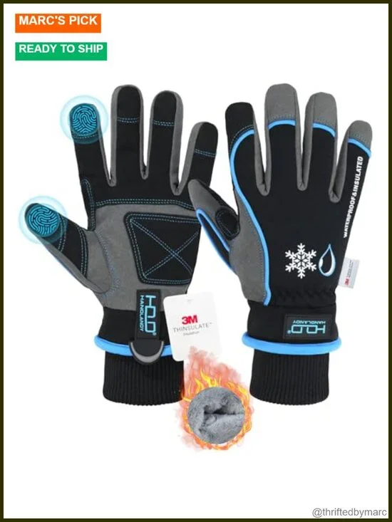 Winter Work Gloves, 3M Thinsulate Waterproof Insulated Gloves for Men Women