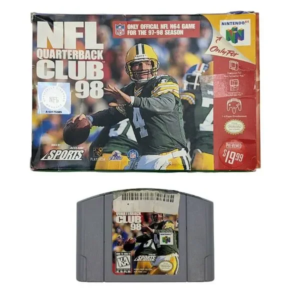 NFL Quarterback Club 98 (N64) - Loose with Box (Acclaim, 1997) Nintendo 64