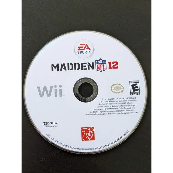 EA Sports Madden NFL 12‎ Video Game Disc Only Nintendo Wii