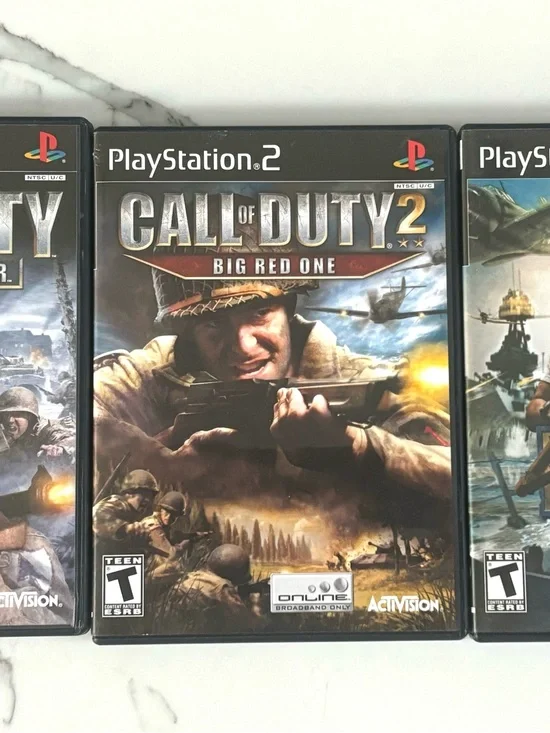 PLAYSTATION 2 GAMES CALL OF DUTY, CALL OF DUTY 2, MEDAL OF HONOR RISING SUN PS2