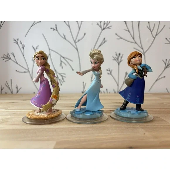 Disney Infinity Frozen Elsa & Anna Tangled Rapunzel Figures‎ Lot