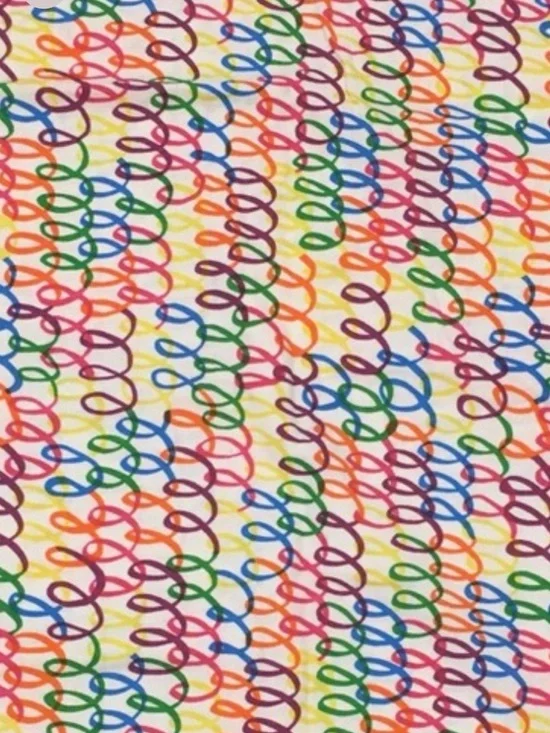 IKEA Stickat Colorful Rainbow Squiggle Twin Duvet Cover and Pillowcase Set
