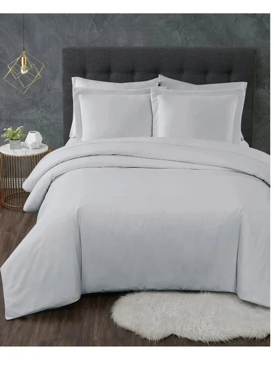 Truly Calm Antimicrobial 3-Piece Duvet Cover Set, Full/Queen, Gray