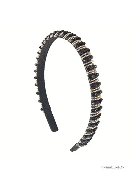 Glamorous Rhinestone & Pearl Headband for Ladies - Top Trending Hair Accessory,