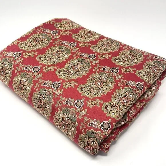 NEW Pottery Barn Greta Bhotah Red Paisley King Duvet Cover Linen Cotton Blend