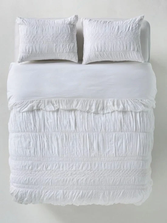 Queen Mariella Cotton Pintuck Duvet and Shams, Set of 2