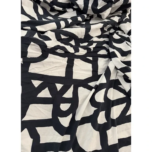 Vintage IKEA Skuggbracka Full Queen Duvet Cover Graphic Black White Reversible