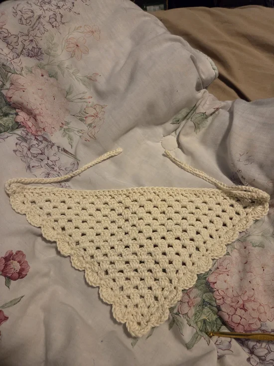 Handmade Crochet Bandana - Cream/Ivory