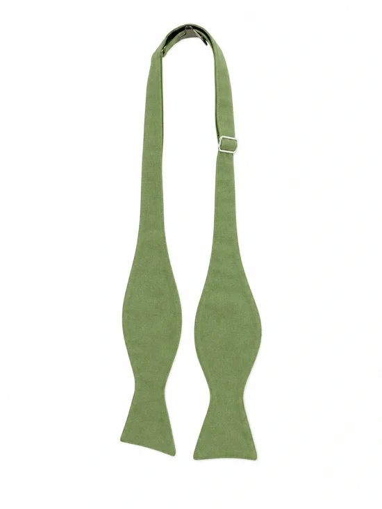 Olive Green Self-Tie Bow Tie for Kids