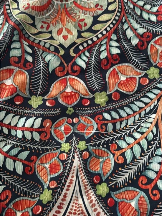 Boho Floral Print Maxi Dress - Navy, Coral & Mint