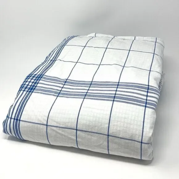 Ralph Lauren COTTAGE HILL Blue White Plaid KING Duvet Cover Cotton RARE