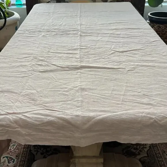 Hotel Collection Duvet Cover Full/Queen Beige 100% Linen Zip