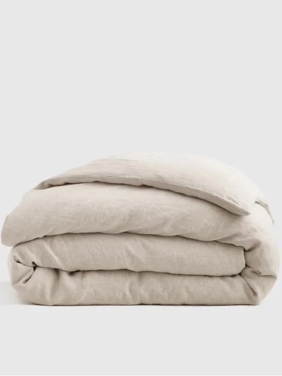 New! QUINCE European Linen Duvet Chambray Natural Sand King / Cal King 9816