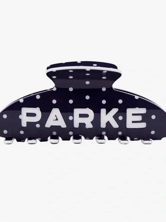 Parke Navy Polka Dot Kids Hair Claw Clip