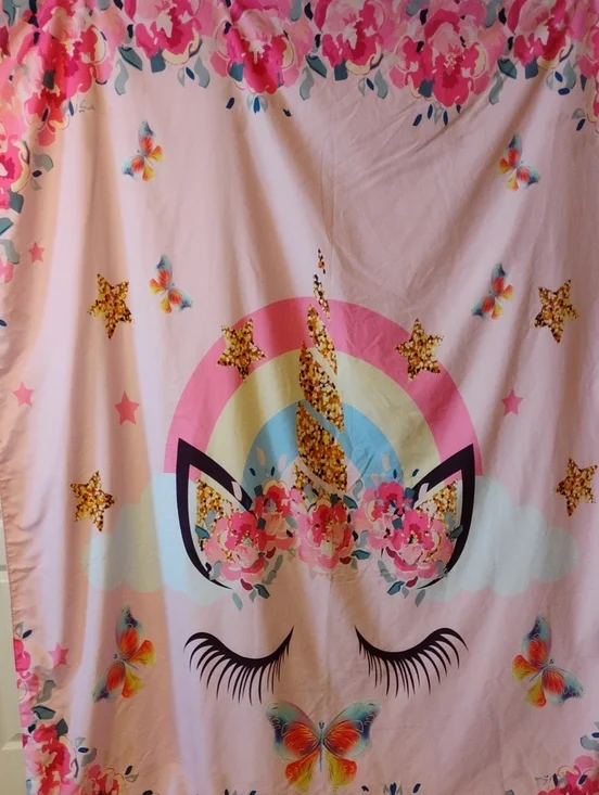 Unicorn Rainbow Print Pink Bedding Duvet Cover Only