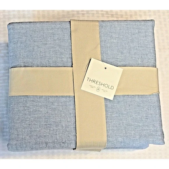Threshold Duvet Set (1 Sham) Blue Cotton-Linen Chambray - Full/Queen