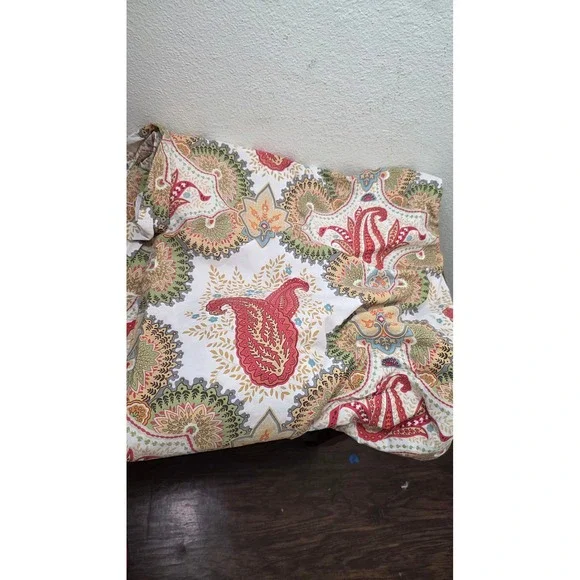 Pottery Barn Duvet Cover Full Queen Multicolor Paisley Cotton Bedding Boho