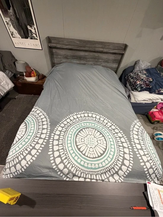 Pottery Barn Kids Gray and Teal Mandala Duvet Cover
