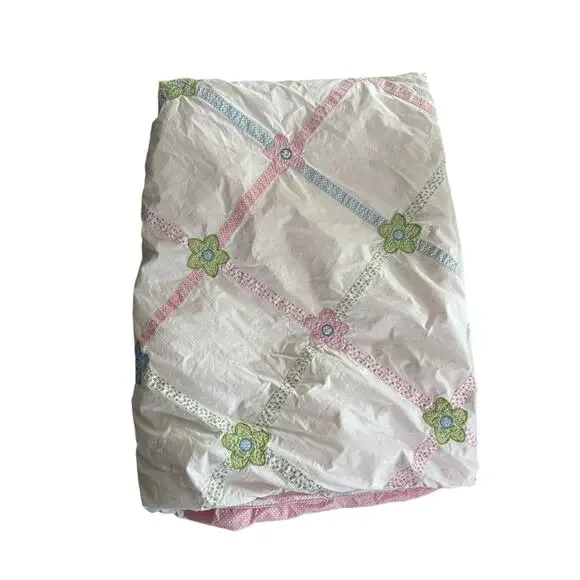 Pottery Barn Kids Lindsey Lattice duvet cover twin bedding organic cotton