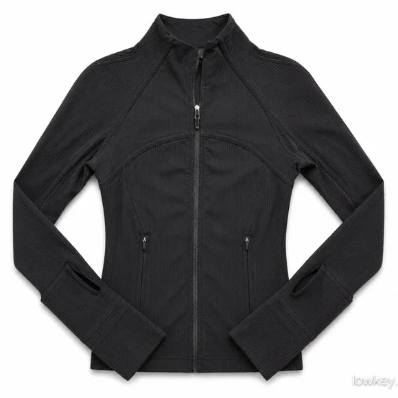 Lululemon Define Jacket Ribbed Black Full Zip Yoga Athletic Top Size 2