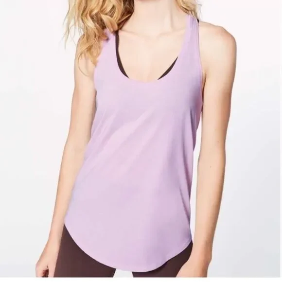 Lululemon Love Tank Top Womens Size‎ 0 Pima Cotton Blend Pink Peony Soft light