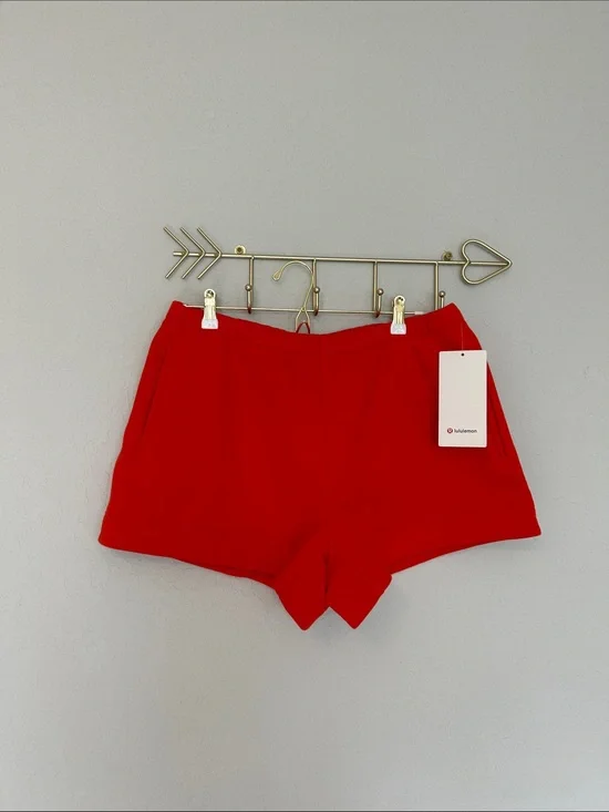 Lululemon Steady State SuperLoft Shorts 3.5 Cherry Ember Large NWT