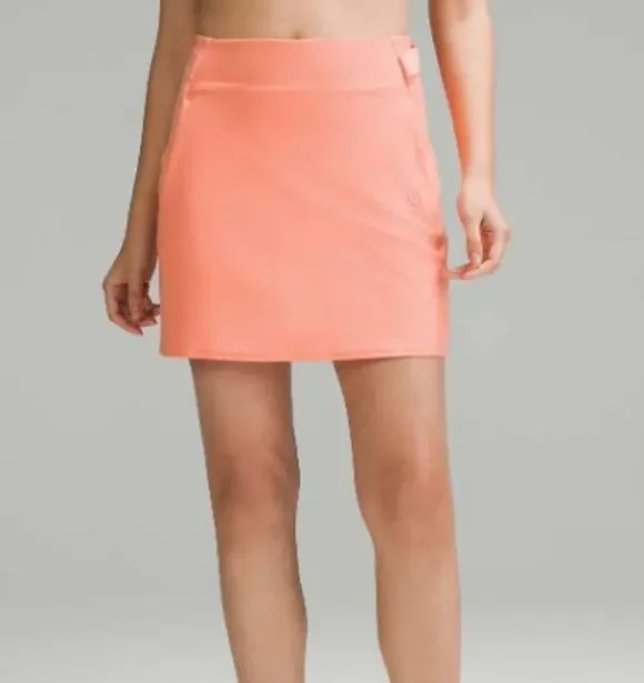 Lululemon Warpstreme Multi-Pocket High-Rise Golf Skirt Womens 4 Sunny Coral