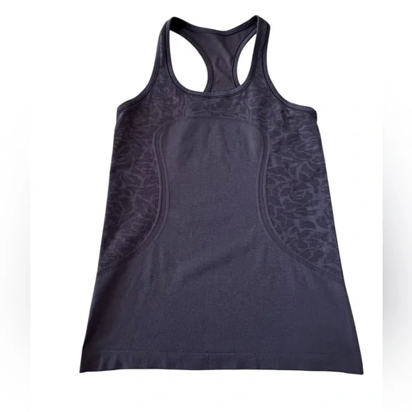 Lululemon Swiftly Tech Racerback Tank Top Black Cherry Paisley Size 6