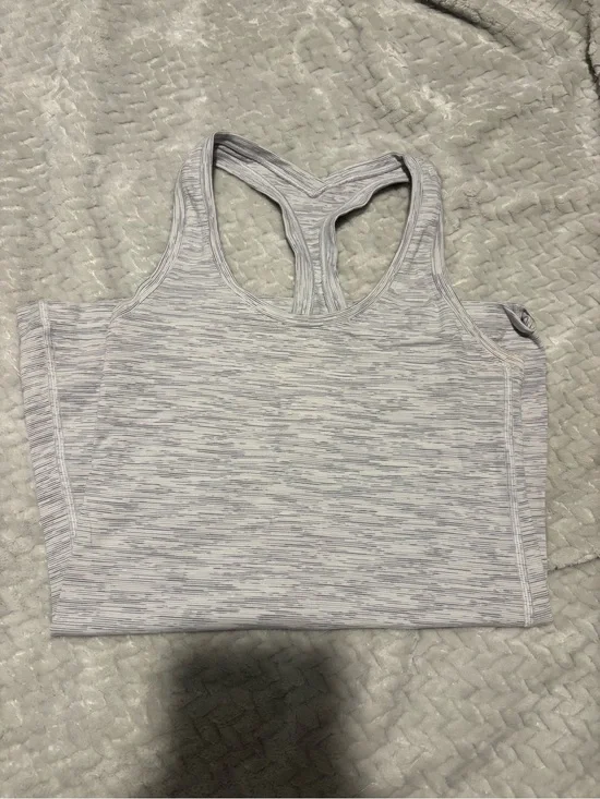 lululemon athletica Heathered Light Gray Racerback Tank Top