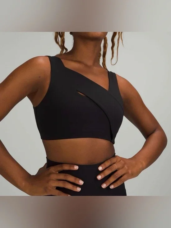 Lululemon Nulu Cross-Front Yoga Bra *Light Support, B/C Cups- Black/ Size 12