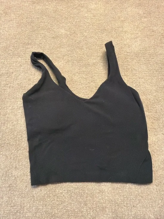 Lululemon Black Sports Bra Size 2 Minimalist Athletic Yoga Workout 0827