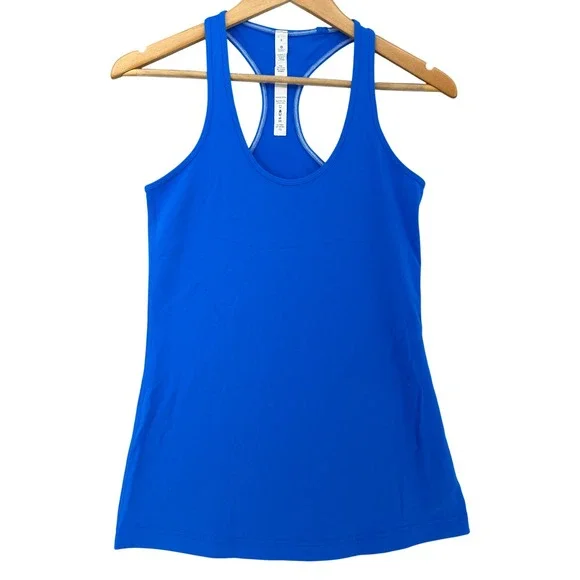 Lululemon Athletica Cool Racerback Tank Top Blue Size 8 Yoga Athletic Workout