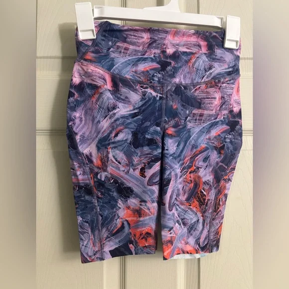 Lululemon Athletica Base Pace Hi-Rise 8”Multicolor Abstract Biker Shorts