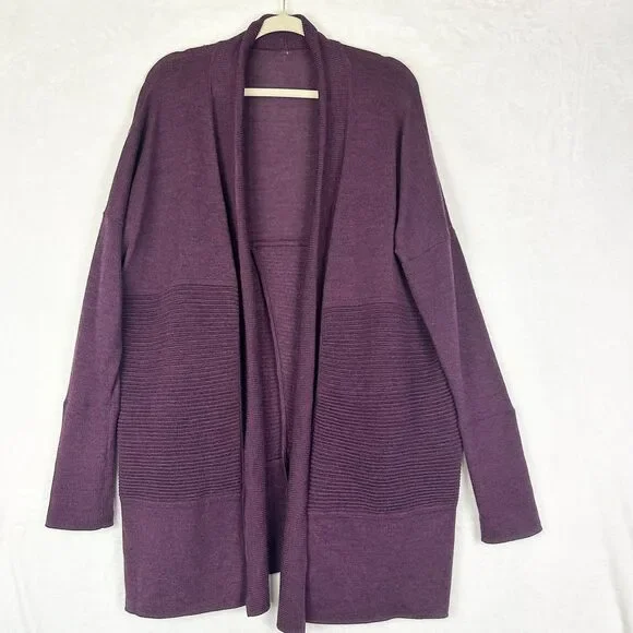 Lululemon Women's Sit In Lotus Wrap II Size 12 Plum Purple Merino Wool
