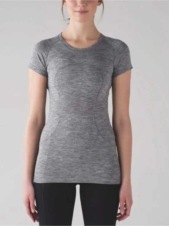 Lululemon Swiftly Tech Short Sleeve Crew Sz 10 In Slate / White