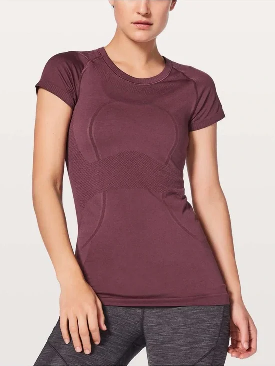 Lululemon Swiftly Tech Short Sleeve Crew Sz 14 In Redwood / Redwood