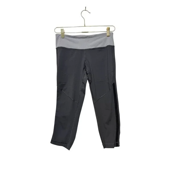 Lululemon Race With Grace Gray‎ Waist Crop Running Leggings Women 6
