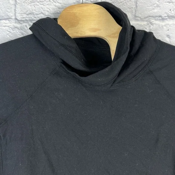 Lululemon Women Black‎ Long Sleeve Healthy Heart Cowl Neck Sweatshirt Pullover 6