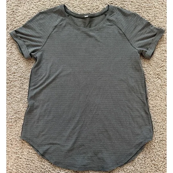 Lululemon Women's Activewear Olive Green & Gray‎ Split Open Back Top Medium/8(?)