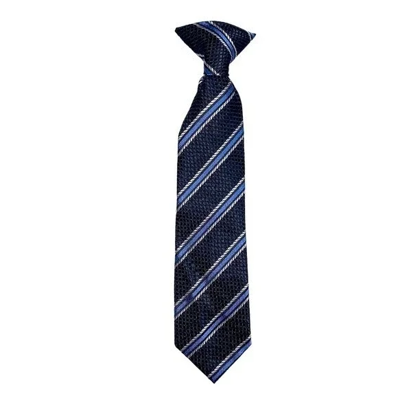 Christmas Holiday Boy Clip On Neck Tie Black Blue Formal Child Special Event