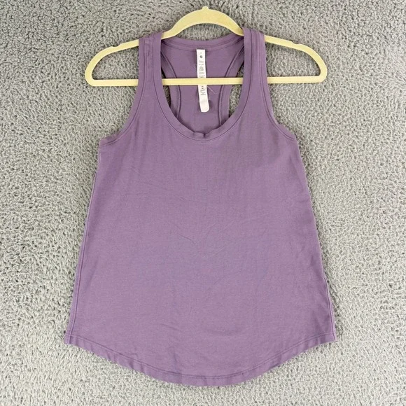 Lululemon Love Tank Top Womens 2 Purple Pima‎ Cotton Racerback Sleeveless Yoga