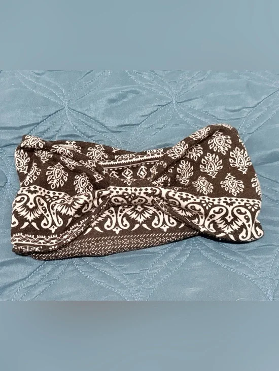 Black and White Paisley Knotted Headband
