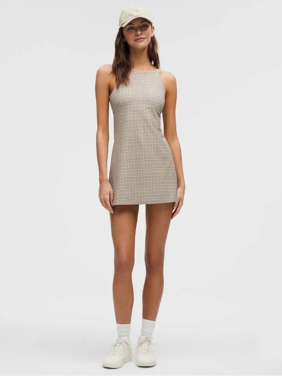 Align Dress Glow Grid Light Ivory Multi Plaid | size 6 | like new